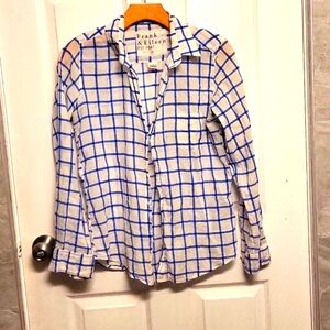 Frank & Eileen button up shirt gingham blue and white Style Barry